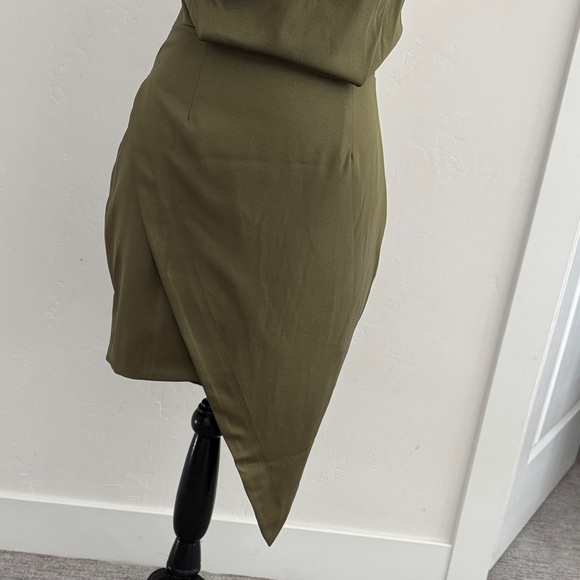 Elliatt Camo Satin Draped Asymmetric Women's Halter Dress Sz S - Picture 3 of 7